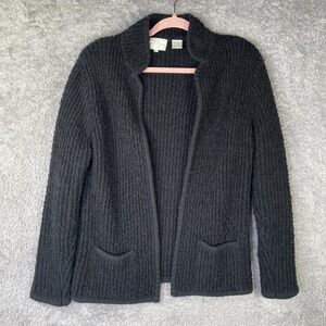 Vintage Westbound Women's Chunky Knit Black Cardigan W/Pockets Size M Cozy